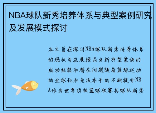 NBA球队新秀培养体系与典型案例研究及发展模式探讨